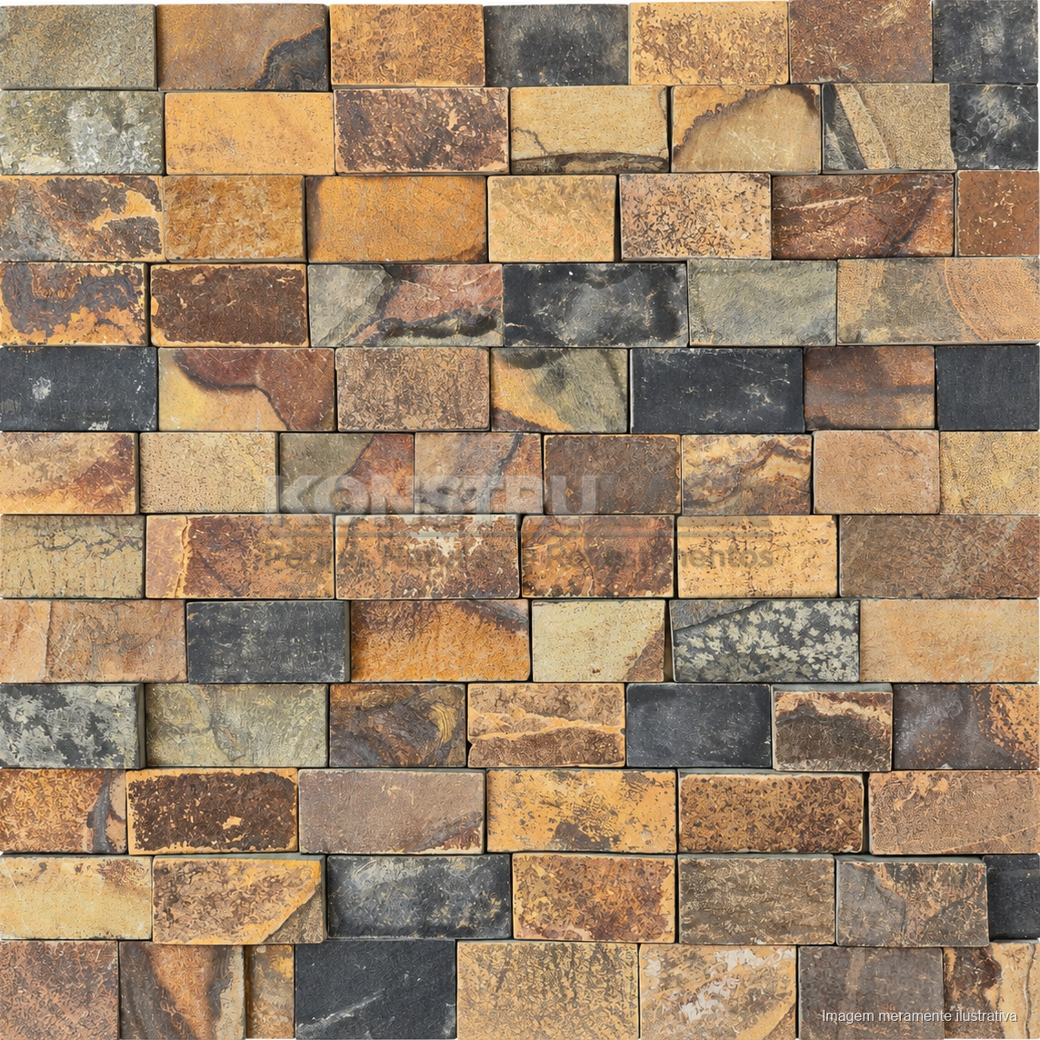 Pedra Ferro Ferrugem Toquinho 5 cm × livre, painel frontal completo